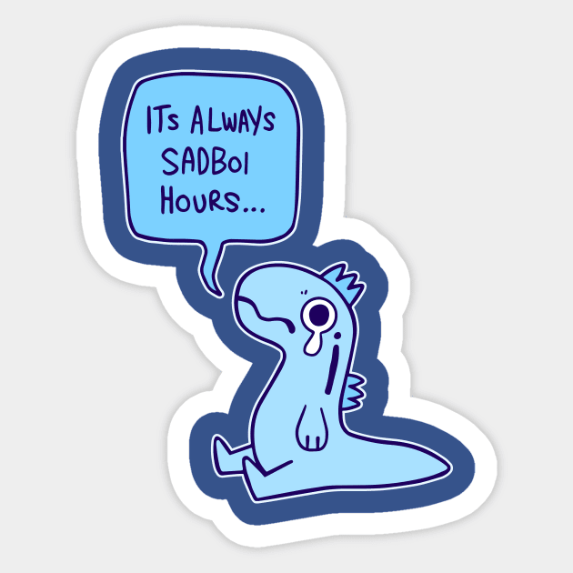 Sadboi hours - blue Sticker by Psychonautic